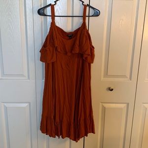 Torrid Orange Off-Shoulder Dress with Straps, size 2 (equivalent to 18/20 or 2X)
